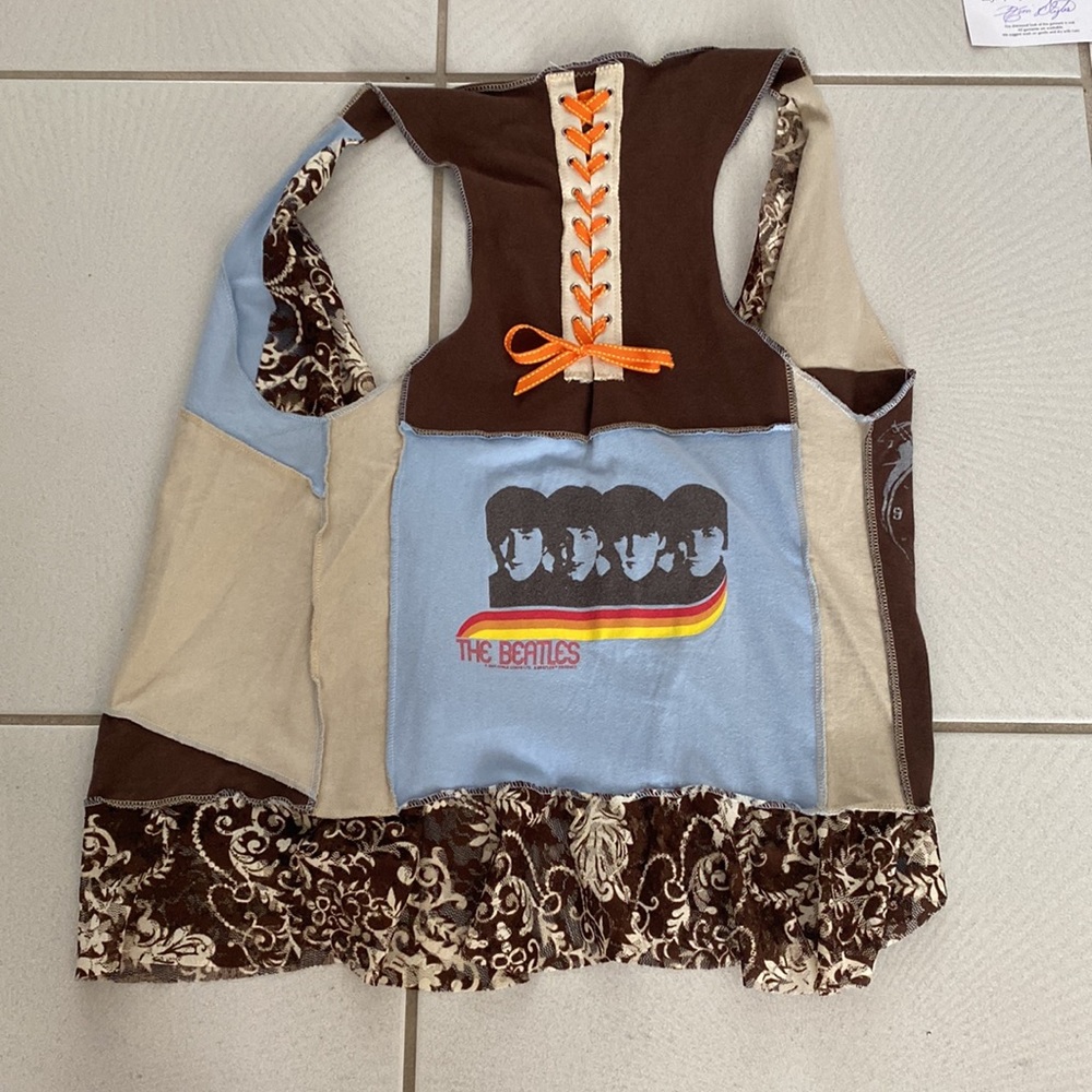 Vintage Styles Ever After handmade Vest Beatles lace vest one size